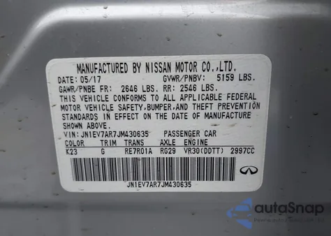 2018 Infiniti Q50 3.0T Luxe from USA, damaged, VIN JN1EV7AR7JM430635